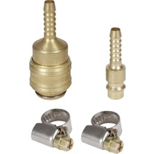 Einhell Hortum Bağlantı Seti, 4 Parça 6 mm (Kompresör Aksesuarı, 4 Parçalı Set, 1x Tek Elle Hızlı Bağlantı Parçası, 2x Hortum Kelepçesi Dahil) - 4139500