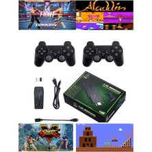 FourForce Oyun Konsolu 2.4g Kablosuz Çift Kol Nostaljik Oyunlar 4K Game Stick 10.000 Oyun Atari Gaming Atari