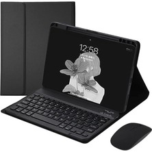 FourForce Galaxy Tab A9+ Plus 11 Inç SM-X210 ile Uyumlu Bluetooth Klavyeli Kılıfı + Mouse