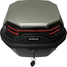 FourForce XT08-SW 32 Litre Motosiklet Arka Çanta Gümüş Beyaz Parlak Su Geçirmez Abs Çift Kilitleme Üniversal