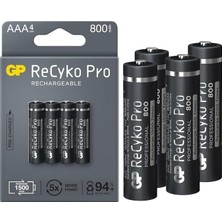 FourForce Batteries Recyko Pro Aaa Ince Ni-Mh Şarjlı Pil, 1.2 Volt, 4'lü Kart