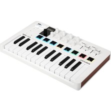 Minilab 3 - Müzik Üretimi Için Evrensel Mıdı Kontrol Cihazı, Hepsi Bir Arada Yazılım Paketi ile - 25 Tuş, 8 Çok Renkli Ped, Beyaz