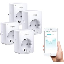 FourForce Tapo P110 4-Pack, Enerji Izleme, Amazon Alexa ve Google Home ile Çalışır, Uzaktan Kontrol, Cihaz Paylaşımı, Hub Gerekmez, Mini Akıllı Wi-Fi Soketi