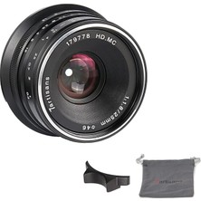 FourForce 25 mm F1.8-Aps-C Objektif, Fuji X-A10 X-A3 X-At-Xm2 X-T1 X-T10 X-T2 X-T20 X-Pro1 X-Pro2 X-E1 X-E2 X-X-E2S-BLACK Için, Siyah