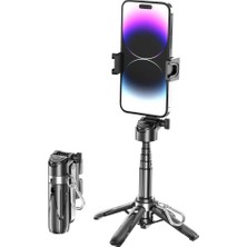 Mini Selfie Çubuğu Tripod Bluetooth Uzaktan Kumandalı 360' Dönebilen Çok Amaçlı Tripod