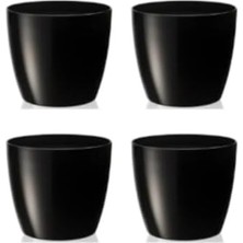 Iç Mekan Saksı – 3’lü Parlak Siyah | 0,68 Litre | 15X13 cm | Fazla Suyu Ayıran Tabanlı Saksı