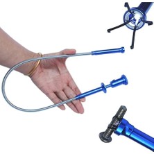 FourForce Spiral Esnek Mıknatıslı Işıklı Kancalı Kıskaç 62CM Manyetik Vida Tutucu Güçlü Çelik Çene