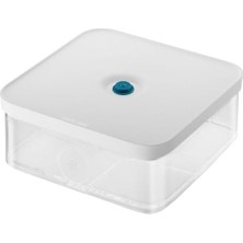 FourForce Fresh & Save Cube Vakumlu Saklama Kabı, L, 21 Santimetre, Şeffaf Akdeniz Mavisi