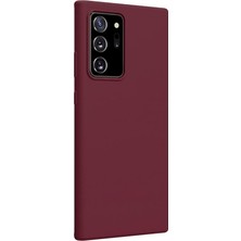 FourForce Samsung Galaxy Note 20 Ultra ile Uyumlu Kılıf Mat Esnek Lux Silikon Kapak Ince Kaliteli Renkli Yumuşak - Mürdüm