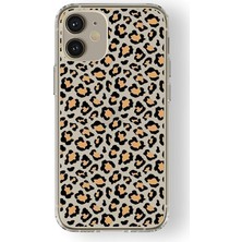 FourForce Iphone 12 ile Uyumlu Leopar Desen Tasarım Baskılı Şeffaf Kılıf