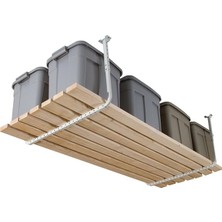 FourForce 80842-10 Tavan Raf Kiti, 83 cm x 86 cm Ayarlanabilir, Garaj ve Atölye Saklama Rafı Seti, Beyaz