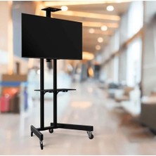 FourForce Tv/fuar ve Toplantı Odası Standı Video Kamera Askı Aparatlı Metal Ayaklı Tv Sehpası/ünitesi 40” Inç – 75” Inç