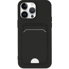 Akmanora Newface Apple iPhone 14 Pro Kılıf Kelvin Kartvizitli Silikon - Siyah