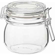 FourForce Korken Kapaklı Kavanoz, 0,5 L (Şeffaf Cam)