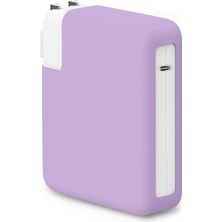 FourForce Macbook Şarj Adaptör Için Kılıf (85W-87W-96W) Matte Silicone Lila