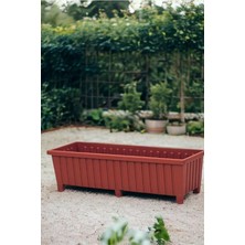 FourForce Balkon Saksısı 26 Litre 6 Ayaklı Cafe Otel Saksı Büyük Saksı Kahverengi 26X75X21 cm Kahverengi