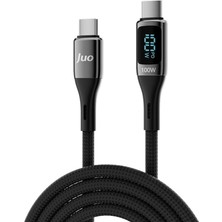 FourForce 100W 5A Qc4.0 Dijital LED Ekranlı E-Mark Çipli USB Pd Type-C Hızlı Şarj ve Data Kablosu 1 Metre
