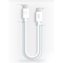FourForce 25 cm 20W Hızlı Type C Şarj Kablosu Çift Taraflı Type-C To Type-C Pd Şarj Data Kablo, Iphone 15 16 Pro Uyumlu