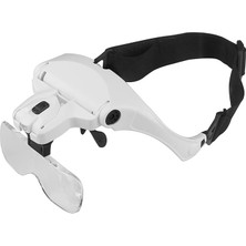 FourForce Lens 1.0x-3.5x Ayarlanabilir Braket Kafa Bandı Gözlük Büyüteç 2 Işıklı Büyüteç
