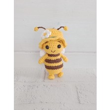 Maskot Süslü Arı Amigurumi Organik Anahtarlık Oyuncak