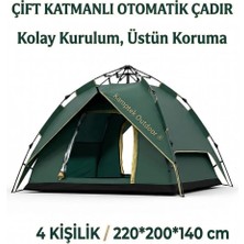 Kamptek Kamp Teknolojisi Camp One 4-6 Kişilik Otomatik Kurulum Kamp Doğa Deprem Çadırı Çift Katmanlı