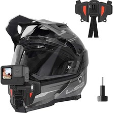 FourForce Motosiklet Kaskı Gopro Hero 11, 10, 9, 8, 7, 6, INSTA360 X3, One X2, One X, One X, Djı Osmo Aksiyon, Kaymaz Silikon, Kurulumu Kolay, Aksiyon Kamera Aksesuarları (2. Nesil) Için Çene Montajı