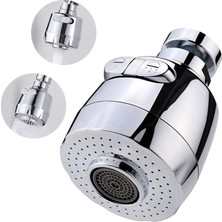 FourForce Fonksiyonlu Mutfak Lavabo Başlığı, 360 Derece Dönen, Tasarruflu, Musluk Başlığı, Krom,