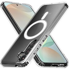 FourForce Samsung Galaxy S24 Fe Için Şeffaf Kılıf Magsafe Aksesuarları ile Uyumlu Arkası Sert Pc Köşeleri Tpu Darbe Emici Silikon Sararmaya Dayanıklı Kalın Koruyucu Güçlü Manyetikli Hybrid Kılıf
