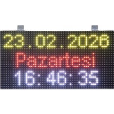 Ledmer 32X64CM P10 Rgb LED Saat-Tarih Göstergesi