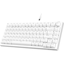 FourForce Beyaz Işıklı Hot Swap Kablolu Mekanik Oyun Klavyesi | Ajazz AK820 Beyaz - Mavi Switch