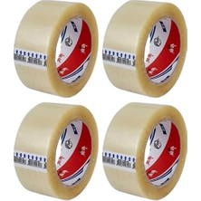 FourForce Koli Bandı 45X100 Şeffaf (Fil) En 45MM, Uzunluk Net 100 Metre, Basınca ve Gerilime Dayanıklıdır (4 Adet)