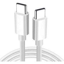 C To Type C Hızlı Şarj ve Data Transfer Özellikli Şarj Kablosu, 60 W Çift Taraflı USB C Kablo, Yüksek Kaliteli Malzeme 1 Metre/beyaz