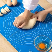 FourForce Home 45X65 cm Silikon Ölçekli Kullanımı Kolay Hamur Açma Matı Ekmek Mantı Makarna Hamuru Yoğurma Matı (45X65)