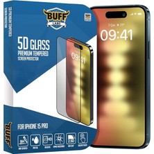 FourForce iPhone 15 Pro ile Uyumlu 5d Glass Ekran Koruyucu, BF5P5D, Şeffaf