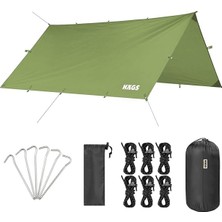 FourForce Tarp Gölgelik Tente, Taşınabilir Örtü Branda Çok Işlevli Outdoor Açık Hava Kamp Seyahat Tente Branda Güneşlik Karavan Tente Yan Çadır Gölgelik - 300X400 cm - Yeşil