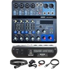 FourForce MDX-06FXU Ses Mikseri Stüdyo Kayıt Için 6 Kanal Ses Kartlı 99 Dsp Efektli (+48V-USB-BLUETOOTH)