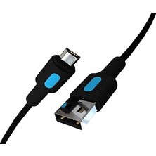 FourForce Micro USB Hızlı Şarj Kablosu (Siyah + Mavi/siyah Uç) (120 Cm)