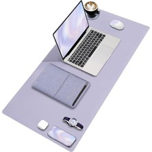 FourForce Deer Pu Deri Mouse Pad Dikişli Kenar Dayanıklı Büyük Boy Çift Yönlü Kullanım Ofis Masa Matı Sümen(Lila, 90X40 Xl)