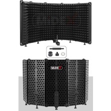 Pf-43 Mikrofon Ses Yalıtım Izolasyon Paneli 5 Bölümlü Ayaklı (69X26 Cm)