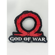 Goka 3D Craft God Of War (Omega) Yazılı Duvar Dekoru - Gow Oyuncu Odası Tablosu - 23 cm