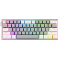 K617-RGB 16,8 Milyon Rgb Aydınlatma, Red Switch Fizz%60 Q Türkçe Kablolu Mekanik Oyuncu Klavyesi Gri Beyaz