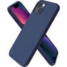 FourForce iPhone 13 6.1 Inç ile Uyumlu Ince Sıvı Silikon Kılıf, 3 Katmanlı Yumuşak Iç Astar, Tam Kaplamalı Darbe Emici Koruma, Esnek Mat Tasarım – Lacivert