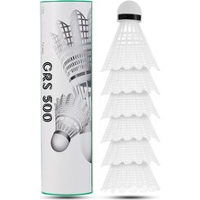 FourForce 6 Adet Badminton Topu Semi-Pro Dengeli Hız Başlangıç Kutulu Mantar Kafa Deluxe Top Seti Beyaz 620