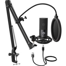 FourForce Stüdyo Kondansatör USB Mikrofon Bilgisayar Pc Mikrofon Kiti Ayarlanabilir Makas Kol Standı Şok Montaj Enstrümanlar Ses Kaydı Podcasting Youtube Karaoke Oyun Akışı - T669