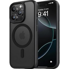 FourForce iPhone 16 Pro Için Magsafe ile Uyumlu Fusion Mat Serisi Kaliteli Orijinal Versiyon Kılıf Metal Tuş Takımı ve Ultra Güçlü Gerçek Mıknatıslar Şık Tasarım Kılıf (Siyah, 16 Pro)