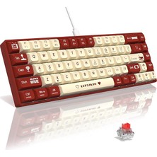 FourForce AK680 65% Kablolu Hotswap Mekanik Oyun Klavyesi,68 Tuşlu Taşınabilir Anti-Ghosting Klavye,gökkuşağı Arkadan Aydınlatmalı Programlanabilir,eva Sandviç,ergonomik Tasarım,kırmızı Anahtar-Kırmızı