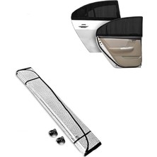 FourForce Cam Balonlu Kalın Güneşlik (150X70 Cm) + 2 Adet Arka Yan Cam Güneşlik Perde Sineklik Set