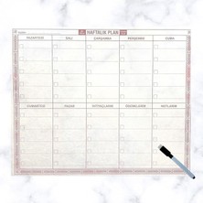 FourForce Şeffaf Kendiliğinden Yapışkanlı Kalemli Haftalık Planlayıcı 40CM-50CM