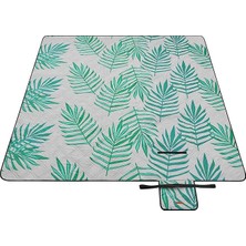 FourForce Piknik Örtüsü, 200 x 200 Cm, Büyük, Kamp Örtüsü, Park, Bahçe, Plaj Için, Su Geçirmez, Makinede Yıkanabilir, Katlanabilir, Gri Tropik Eğrelti Otlu GCM001G02