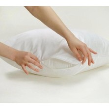 FourForce Çeyiz 1 Adet 50 * 70 Pamuklu Beyaz Iç Yastık Kılıfı Astar Fermuarlı Beyaz 50 x 70